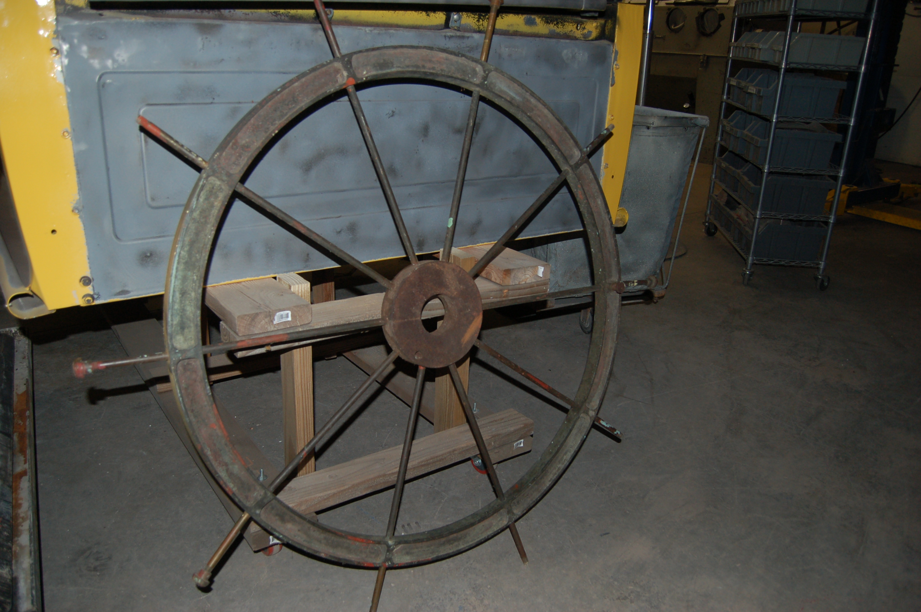 brass vintage ship wheel