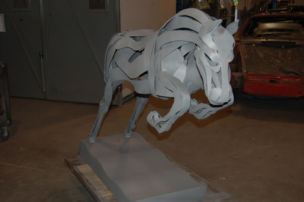 The Marcia Spivak Equine Horse Sculpture, After Dry Abrasive Blasting