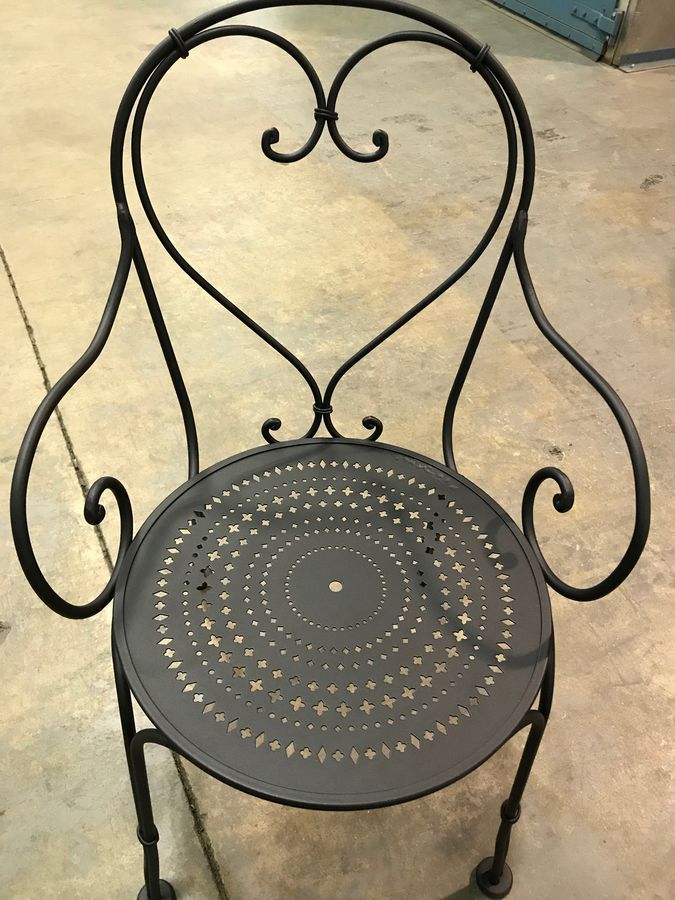 iFine Texture Black Patio Chair Powder Coat