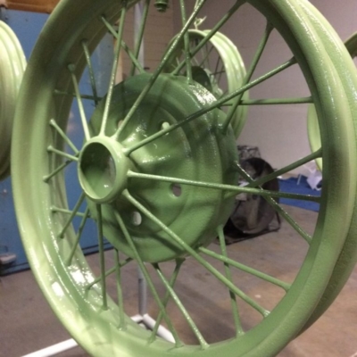 Model A Rims Pale Green RAL 6021 - Customized Wheels Powder coating rims CT