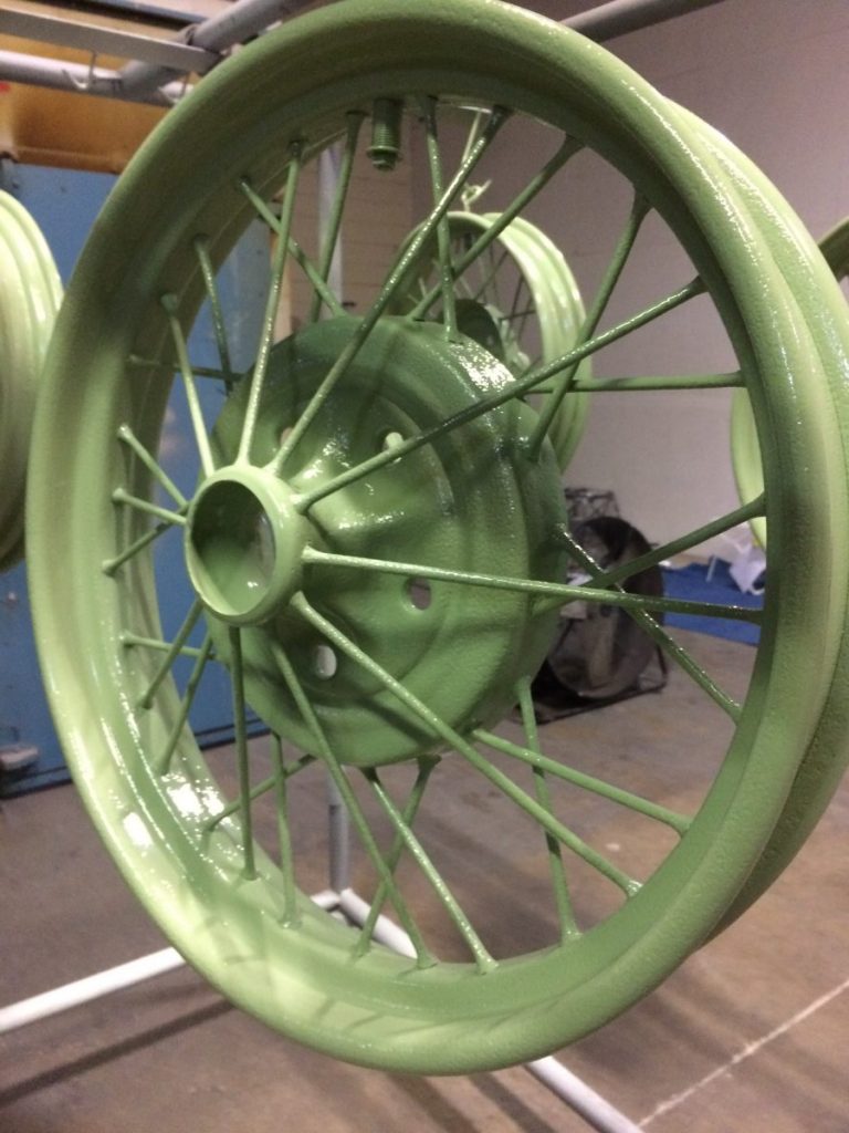 Model A Rims Pale Green RAL 6021 - Customized Wheels Powder coating rims CT