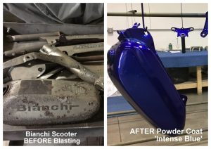Bianchi Scooter Parts Intense Blue Before & After