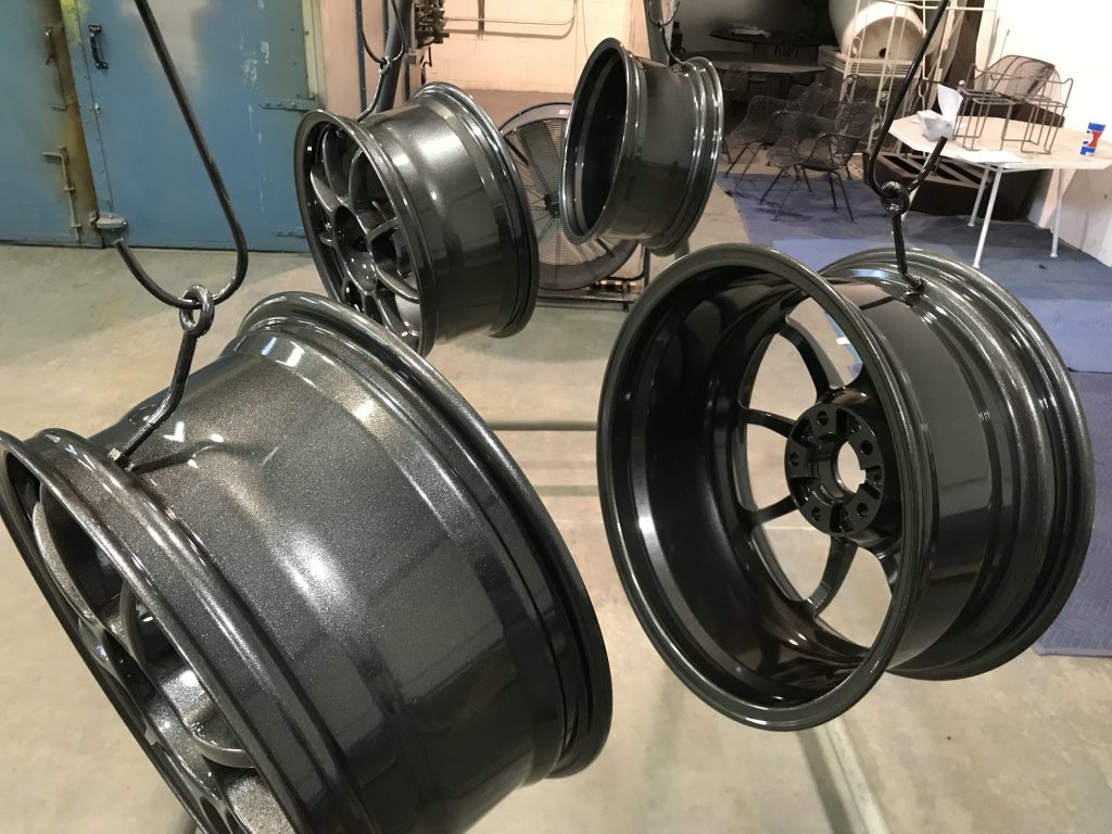 Dark Grey Sparkle Rims Powder Coating - Custom Wheel and Rim Powder Coating