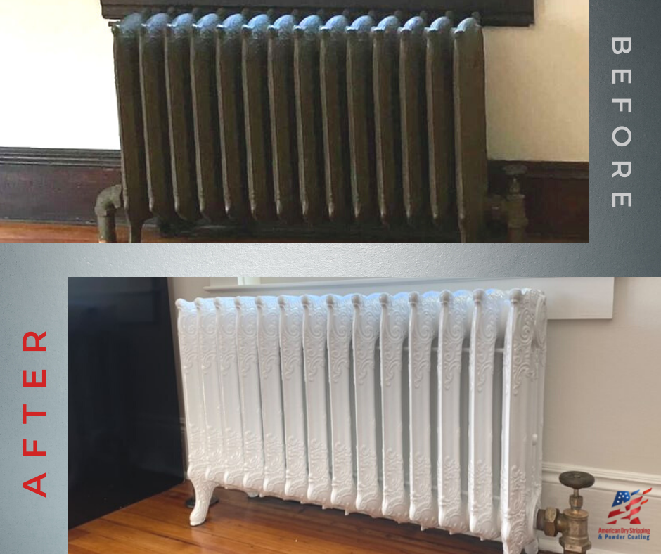 Before and After Cast Iron Radiator Restoration
