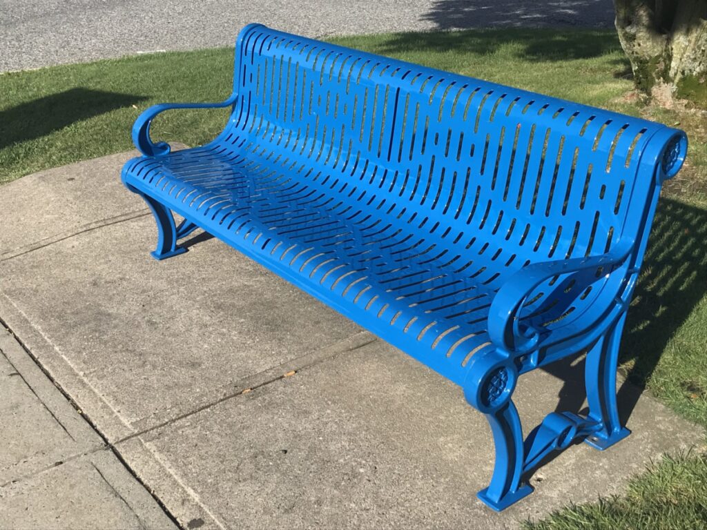 Plascoat outdoor benches Blue